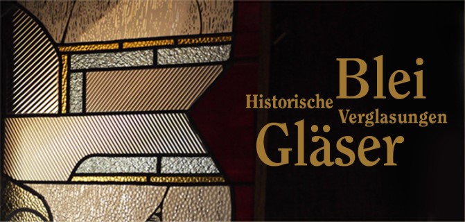 Bleiglas eines historischen Fensters